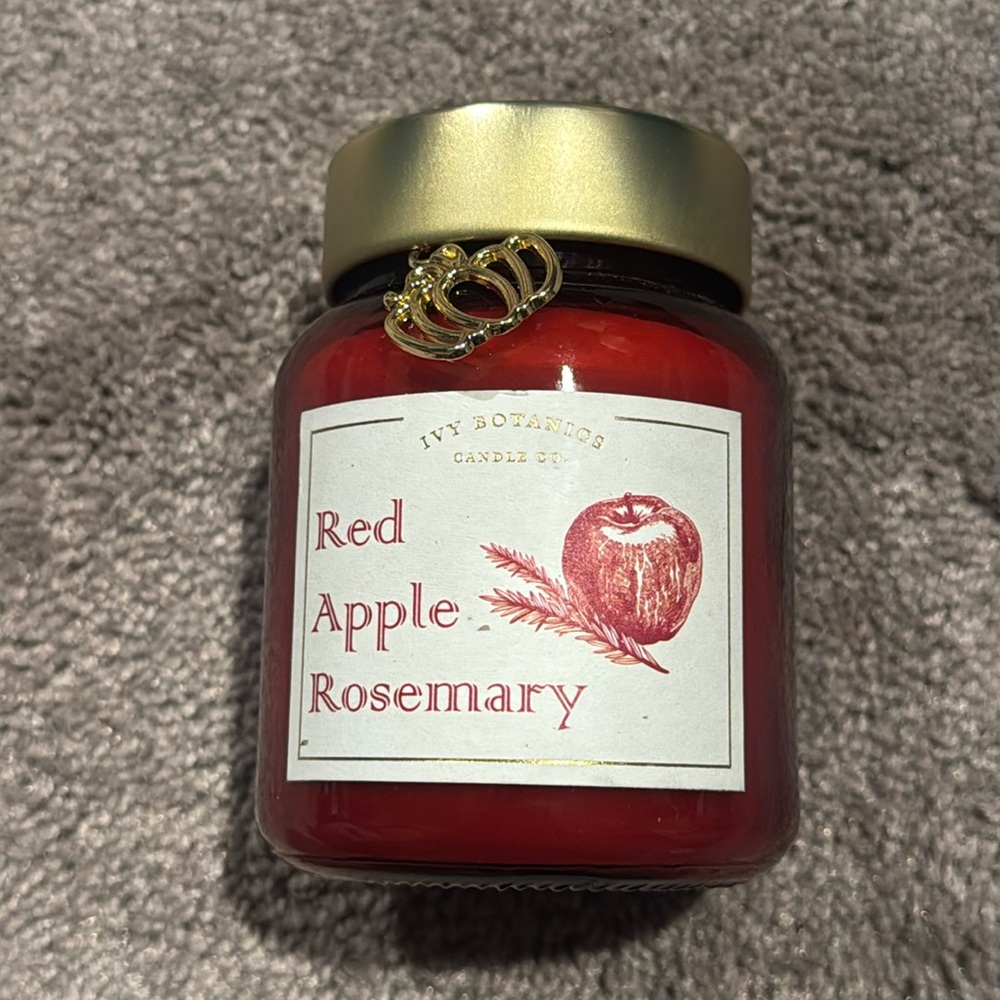Ivy Botanics Candle Co. Red Apple Rosemary Scented Single Wick Candle 8.6 oz